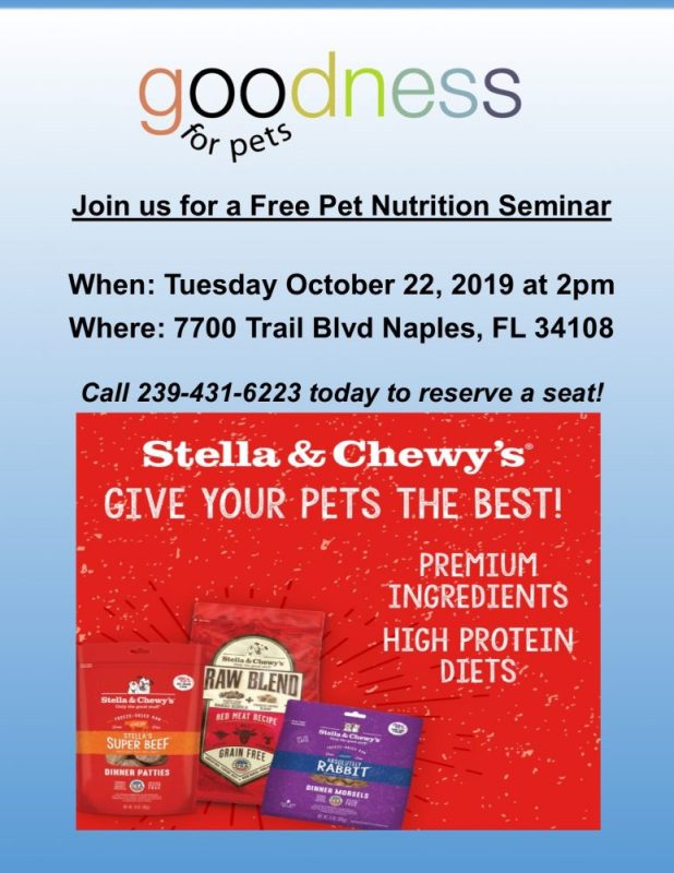 Pet Nutrition Seminar, Raw Pet Food, Pet Store | Goodness For Pets