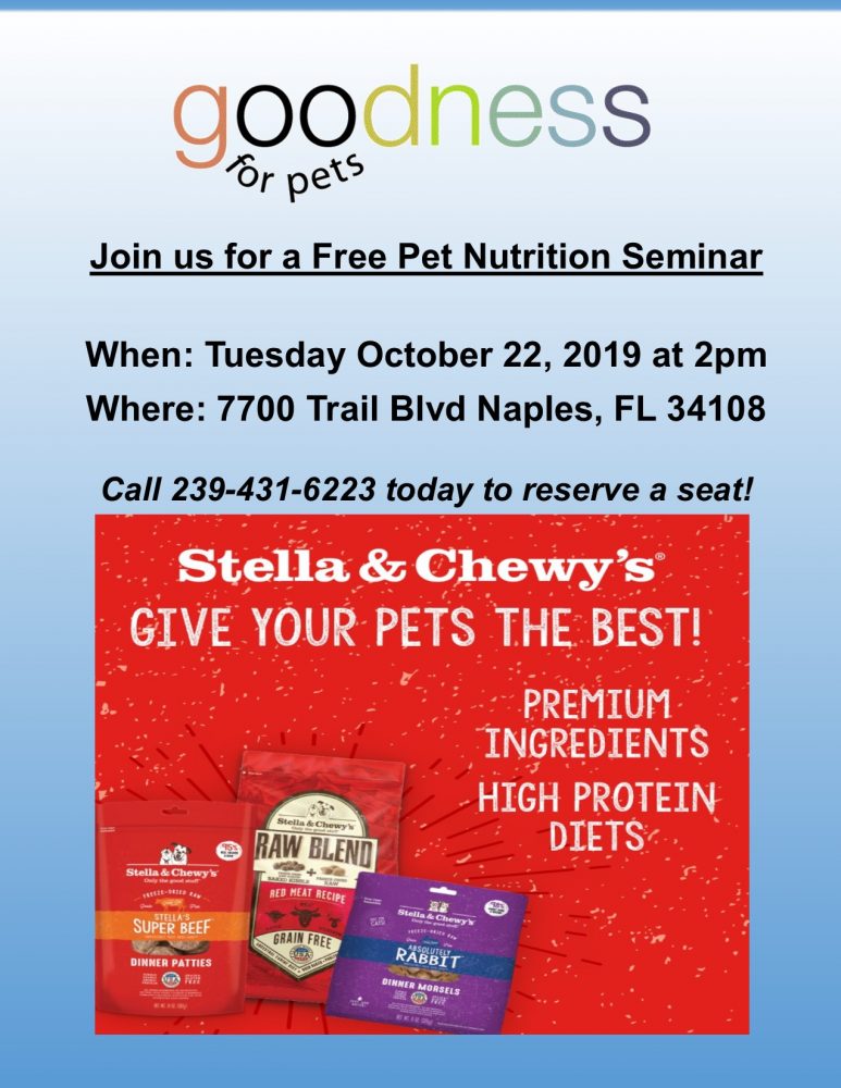 Pet Nutrition Seminar, Raw Pet Food, Pet Store | Goodness For Pets
